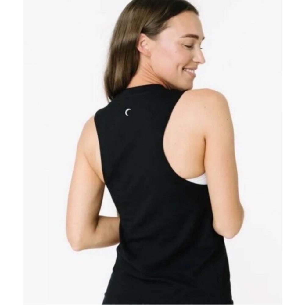 Zyia Active Mountain Moon Logo Muscle Tee Black Tank Top Size XXL Workout Gym - Picture 10 of 10